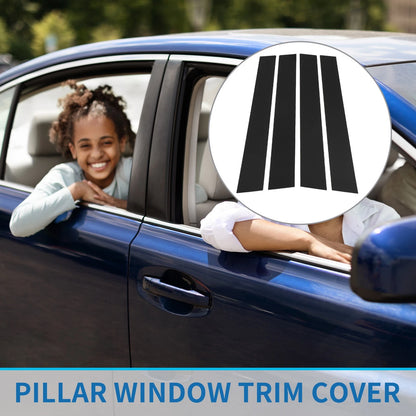 4 Pcs Door Pillar Window Trim for Toyota Highlander 2008-2013 Black
