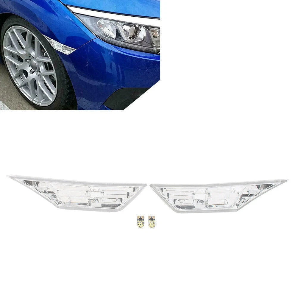 2 x Side Marker Lights with LED Bulbs for Honda Civic (2016-2021)