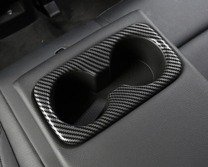 Carbon Fiber Rear Water Cup Holder Frame Cover for 2022 Hyundai Tucson