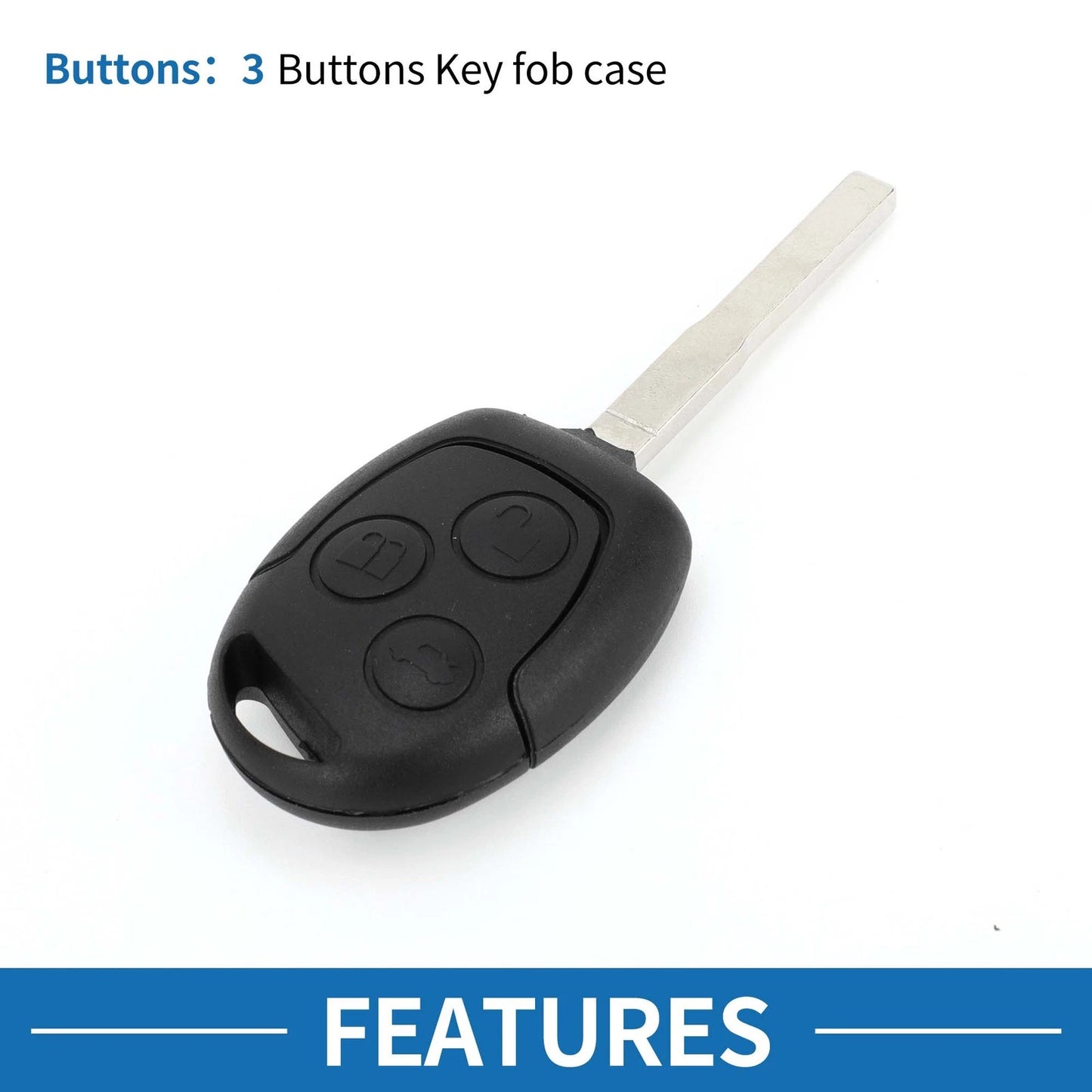 3 x Keyless Entry Remote Fob Shell Case for Ford C-Max (2004-2010)