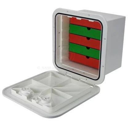 Access Hatch Storage Box for Caravan/Boat/RV White Lid 5 Drawers