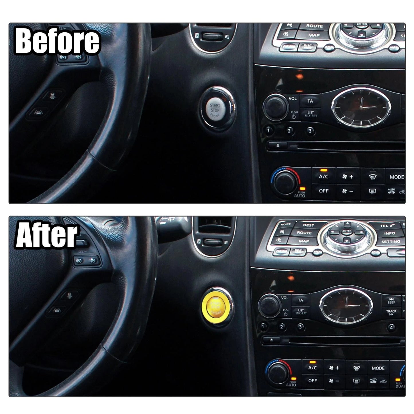 Engine Push Start Stop Button Cover Stickers for Infiniti Q50 Q60 QX60