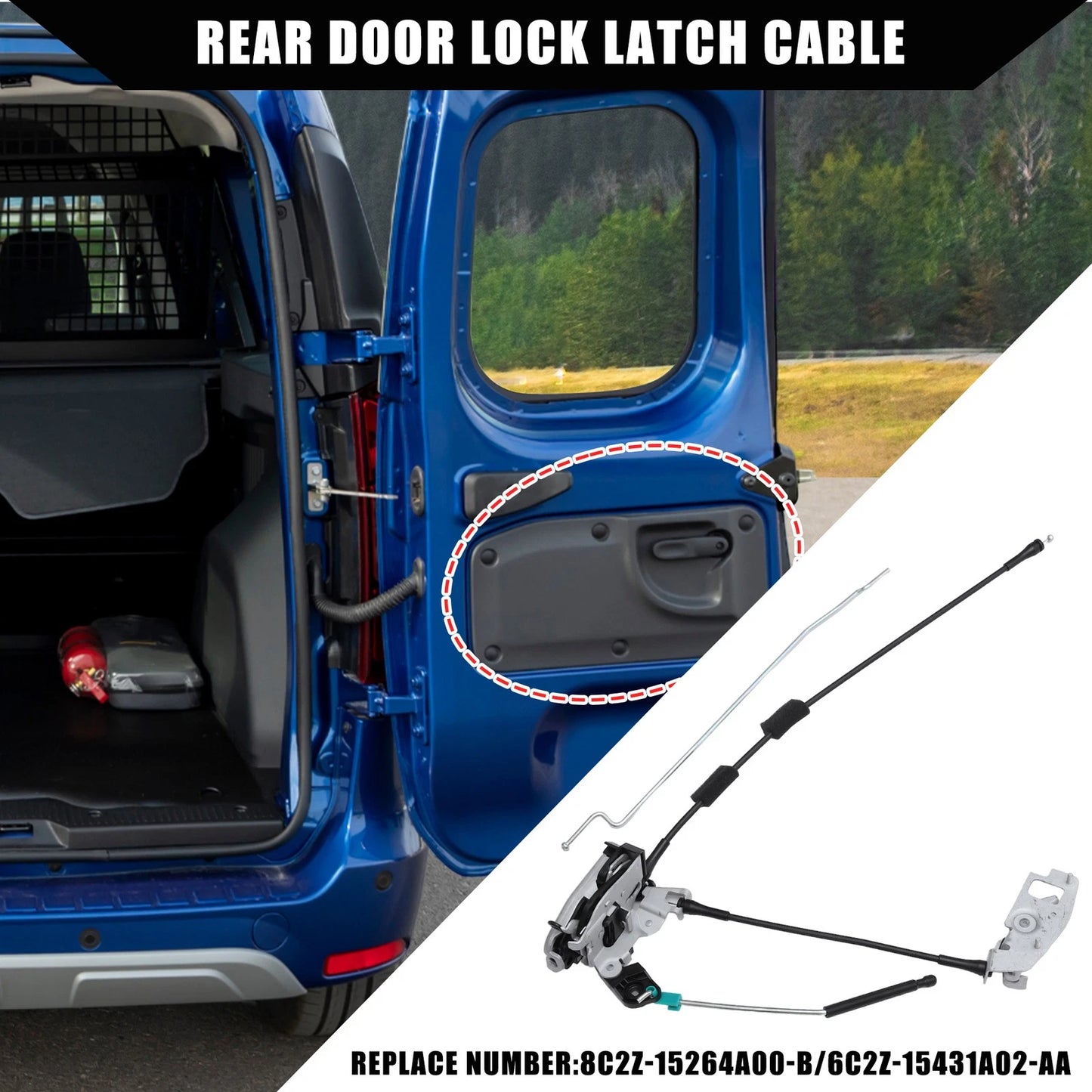 Door Latch with Cable for Ford Econoline Van (1992-2014)