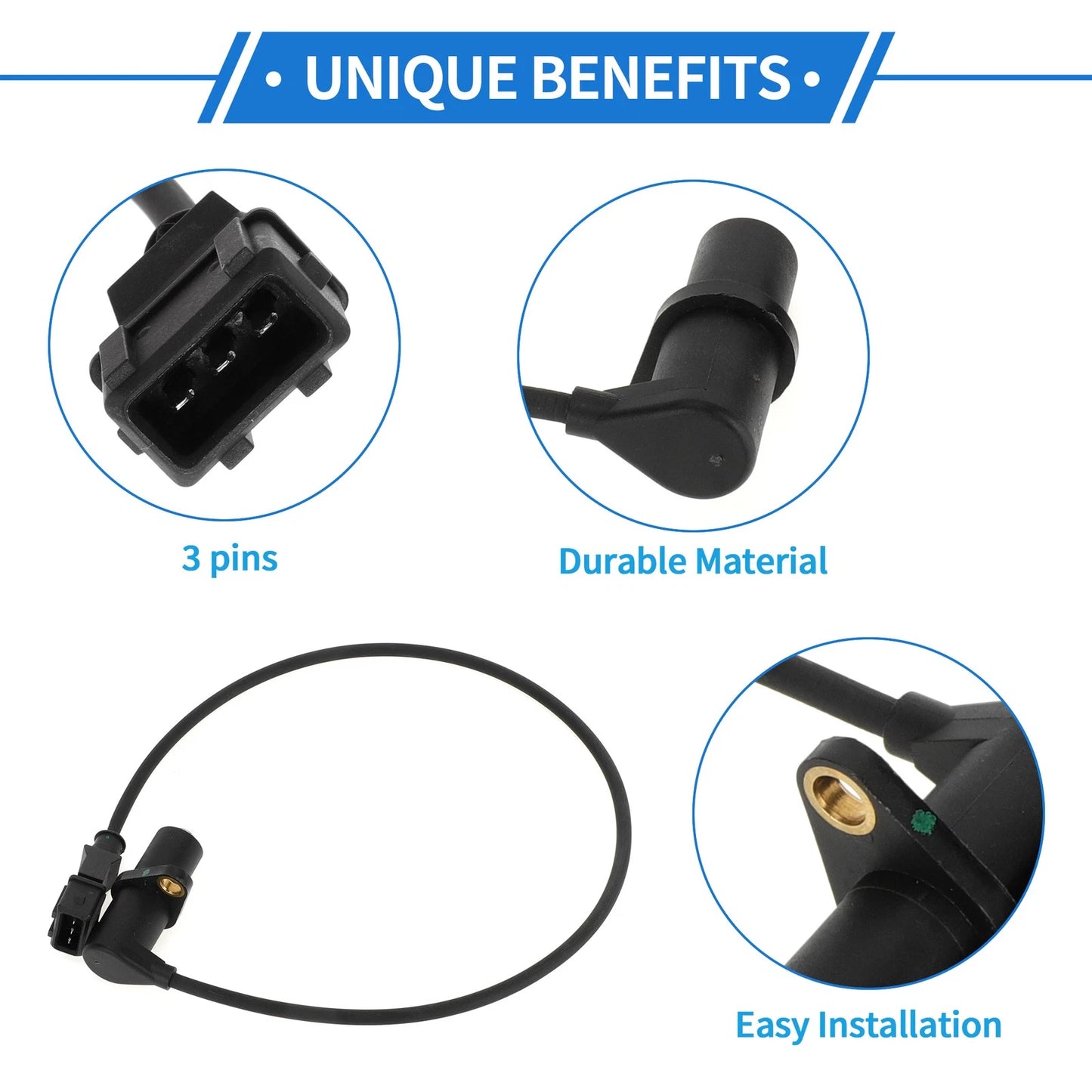 Crankshaft Position Sensor for BMW E34 518i (1989-1994) 1 x Black Sensor