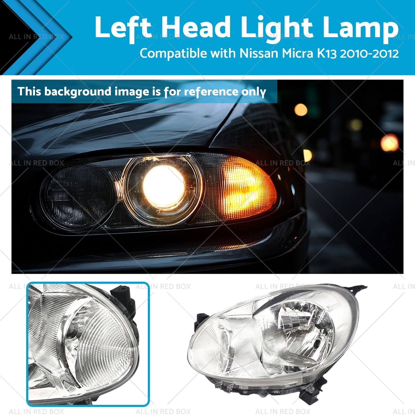 Left Head Light Lamp for Nissan Micra K13 (2010-2012)