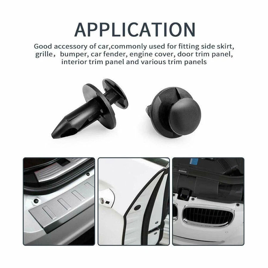 100 Pcs 8mm ATV UTV Fairing Body Trim Panel Fastener Clips