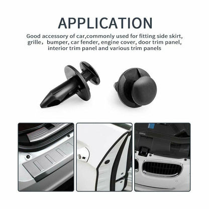 100 Pcs 8mm ATV UTV Fairing Body Trim Panel Fastener Clips