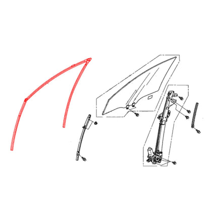 Front Door Glass Run Channel for Honda Accord Sedan 2008-2011