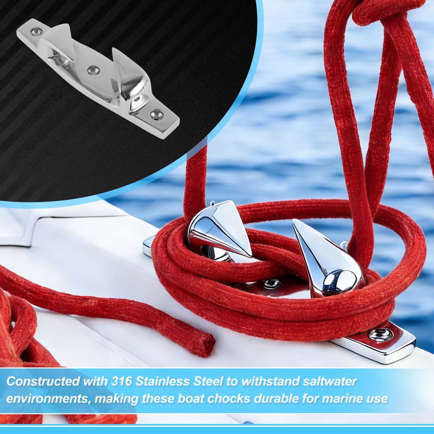 Boat Bow Chock 152 mm Marine 316 Stainless Steel