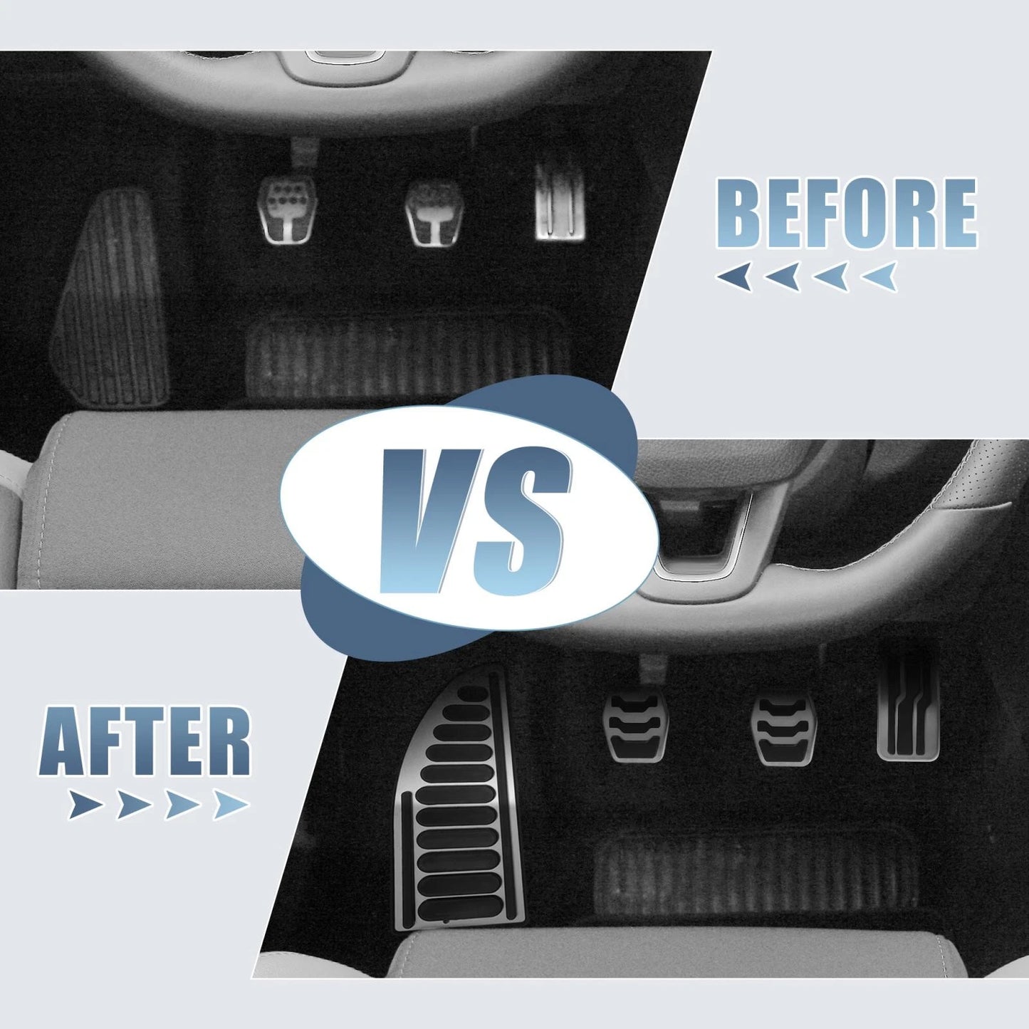 Anti-Slip Clutch Brake Gas Accelerator Pedal Cover Kit for Ford