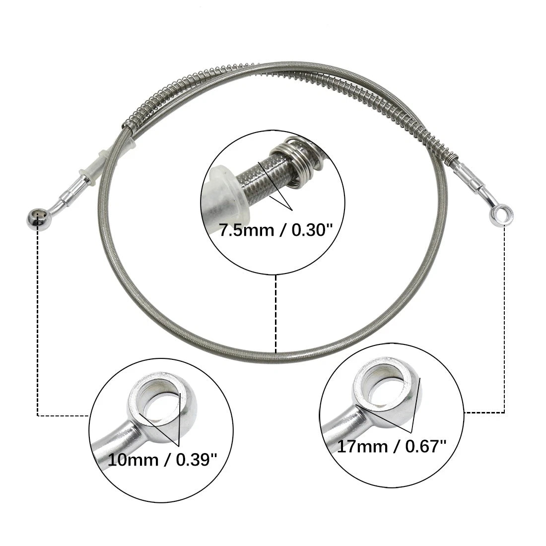 Oil Hose Line / 120cm / Stainless Steel Clutch Hydraulic for Motorcycle