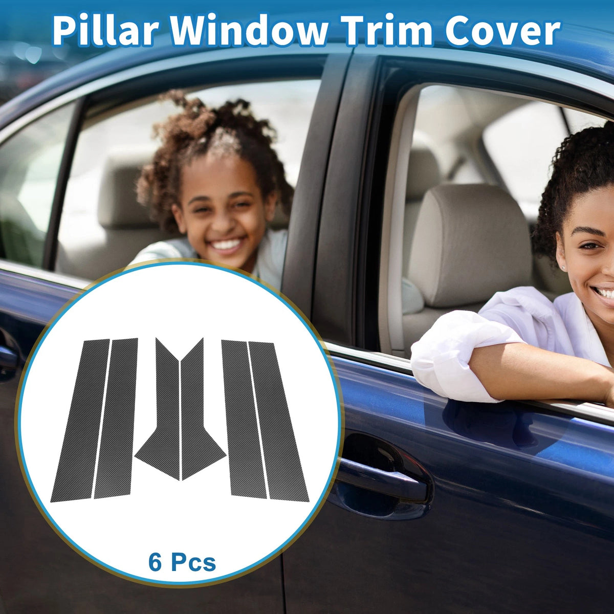 6pcs Door Pillar Window Trim for Ford Mondeo Fusion (2013-2023)