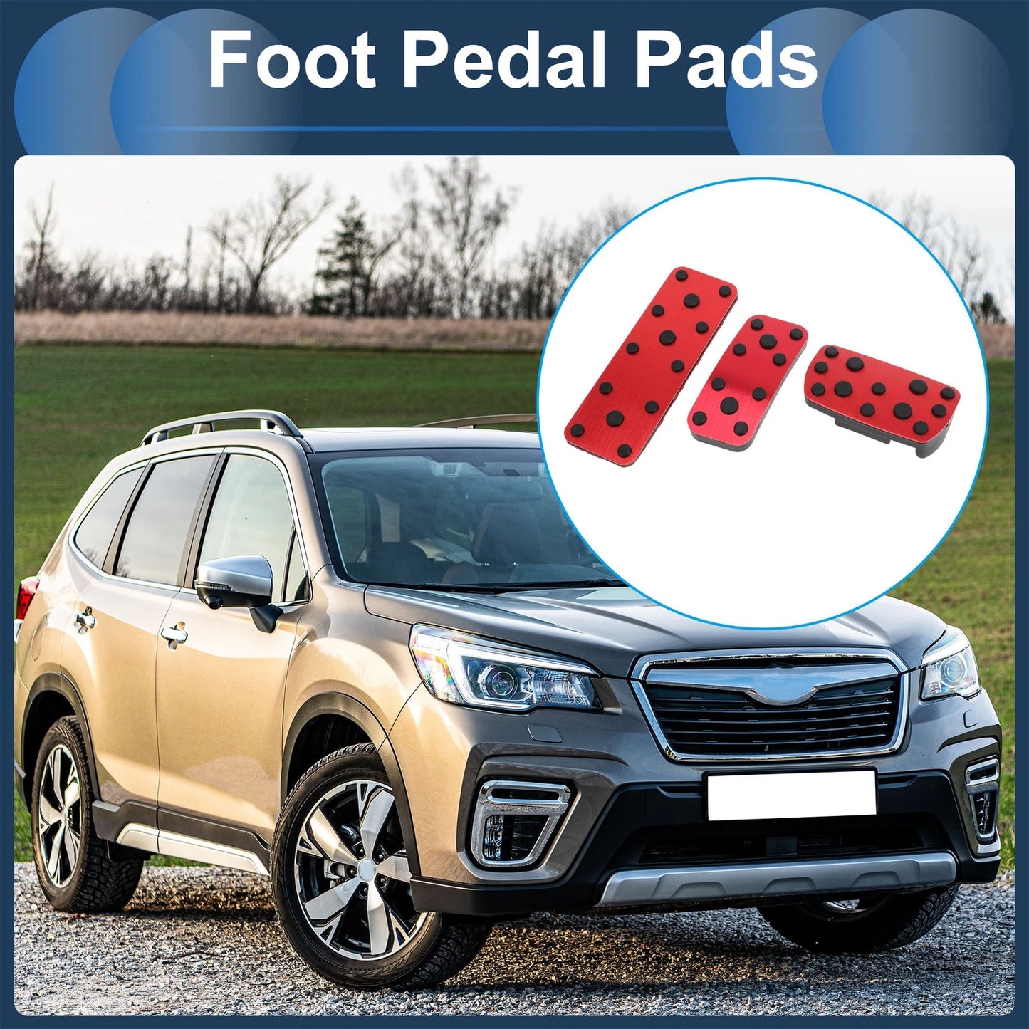 3 x Automatic Foot Accelerator Pedal Covers for Subaru Forester (2006-2018)