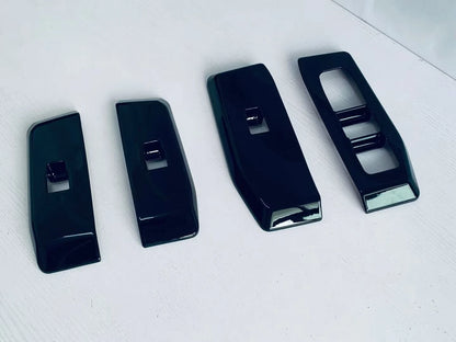 4 x Black Window Lift Panel Switch Cover Trim for 2024-2025 Toyota Prado LC250