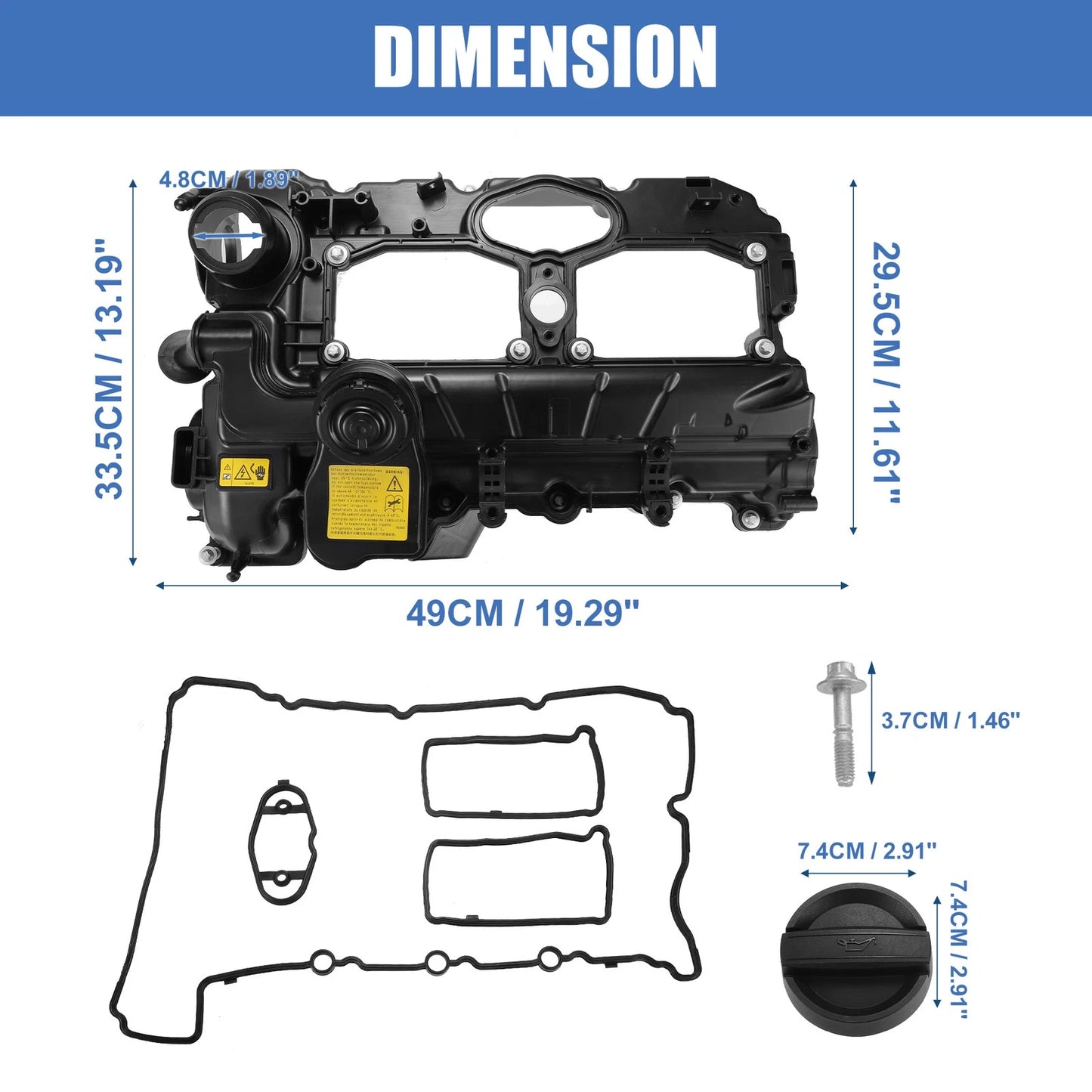 Engine Valve Cover Set with Gasket & Bolts for BMW 528i 328i (2007-2013)