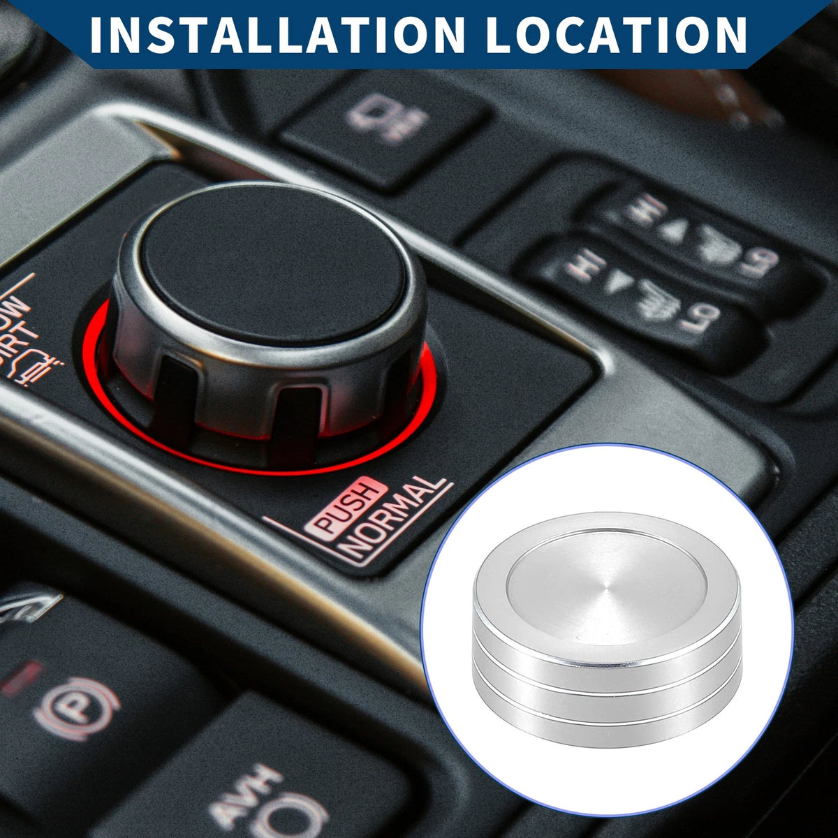 Silver Tone Gear Shift Knob Cover for Subaru Forester (2019-2022)