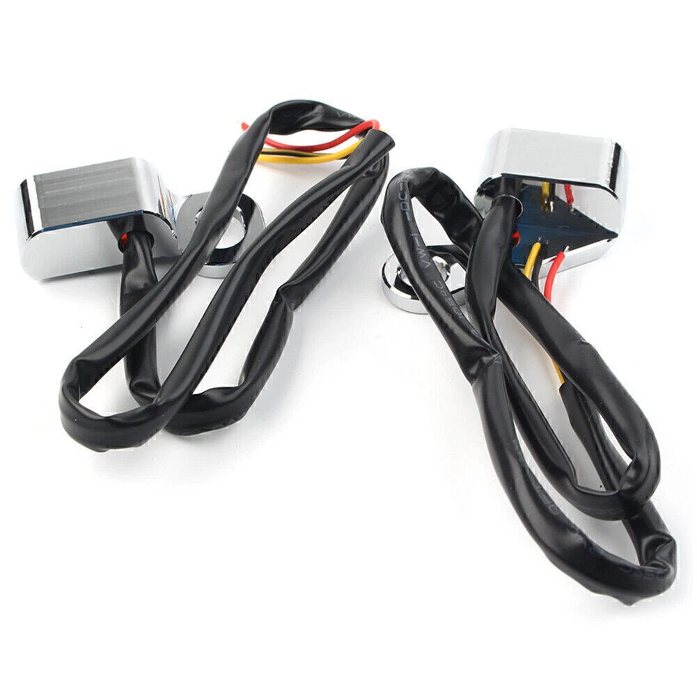 Mini LED Turn Signal Indicator Amber Light for Motorcycle Handlebar Kit
