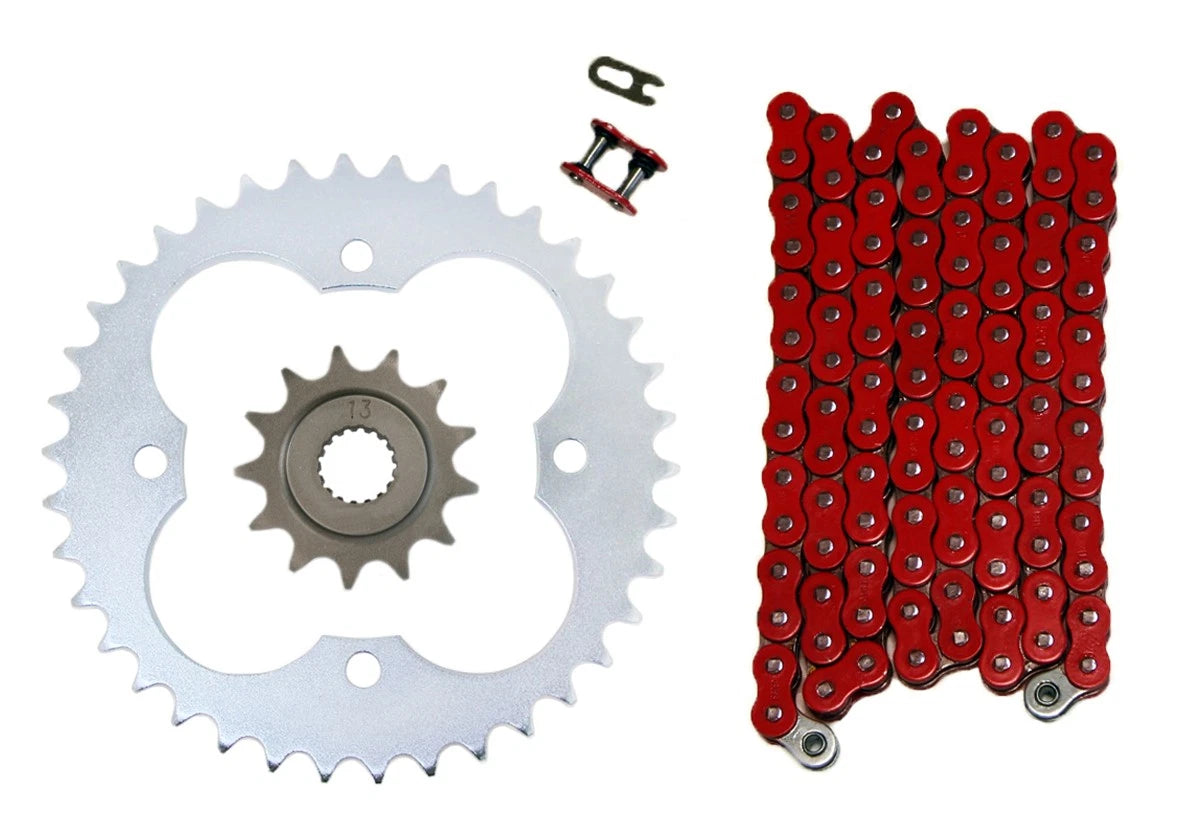 Red O-Ring Chain & 14/38 Sprockets for Honda TRX450R Sportrax (2004–2005)