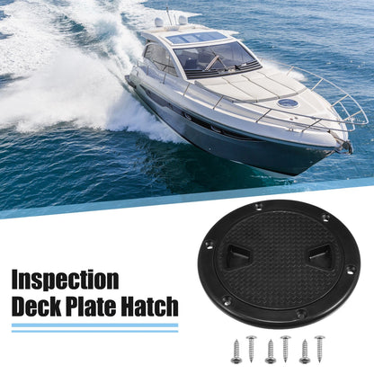 Deck Plate Hatch 4" Boat Inspection Hatch Cover Black for Marine
