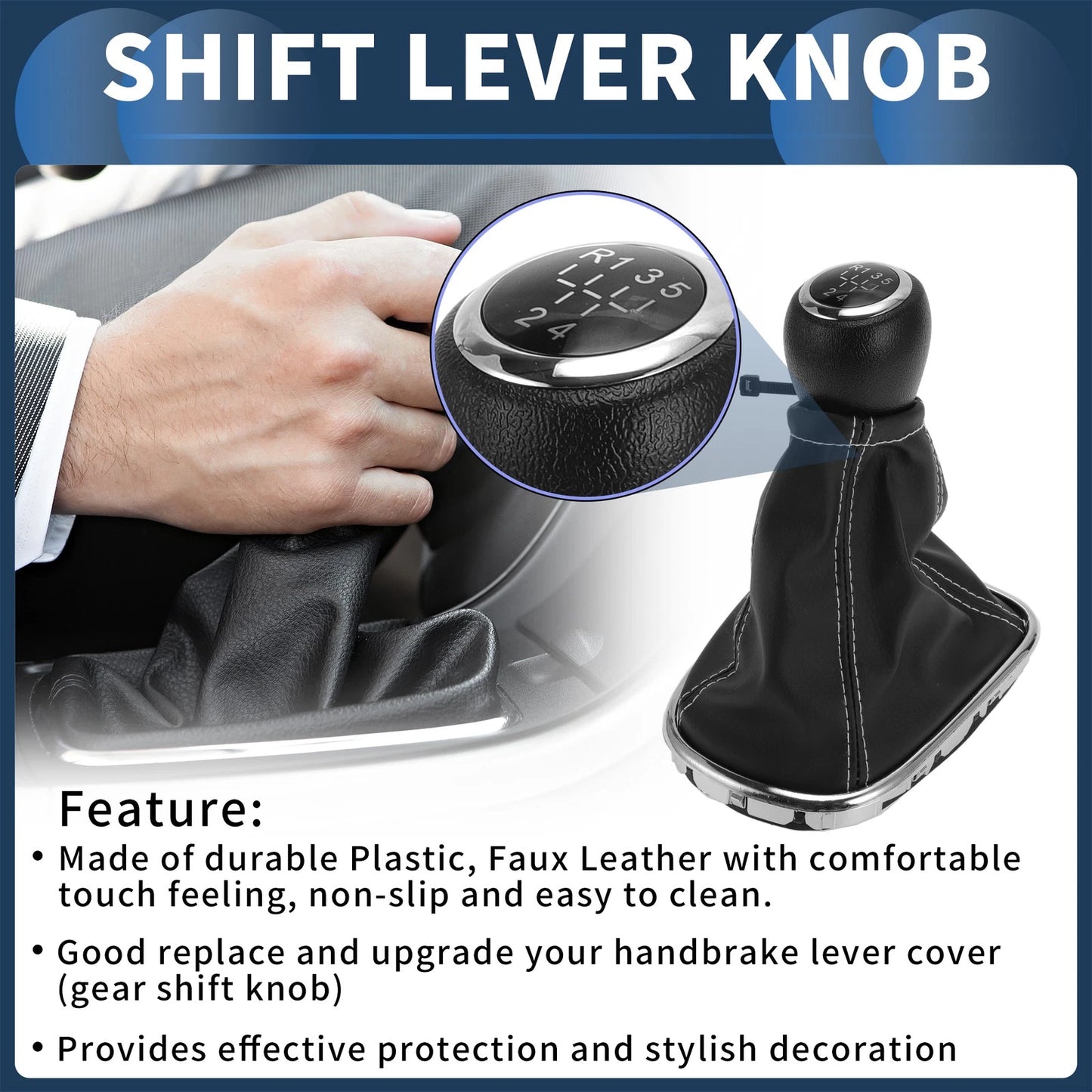 5-Speed Gear Shifter Knob with Cover for Chevrolet Cruze (2008 - 2015)