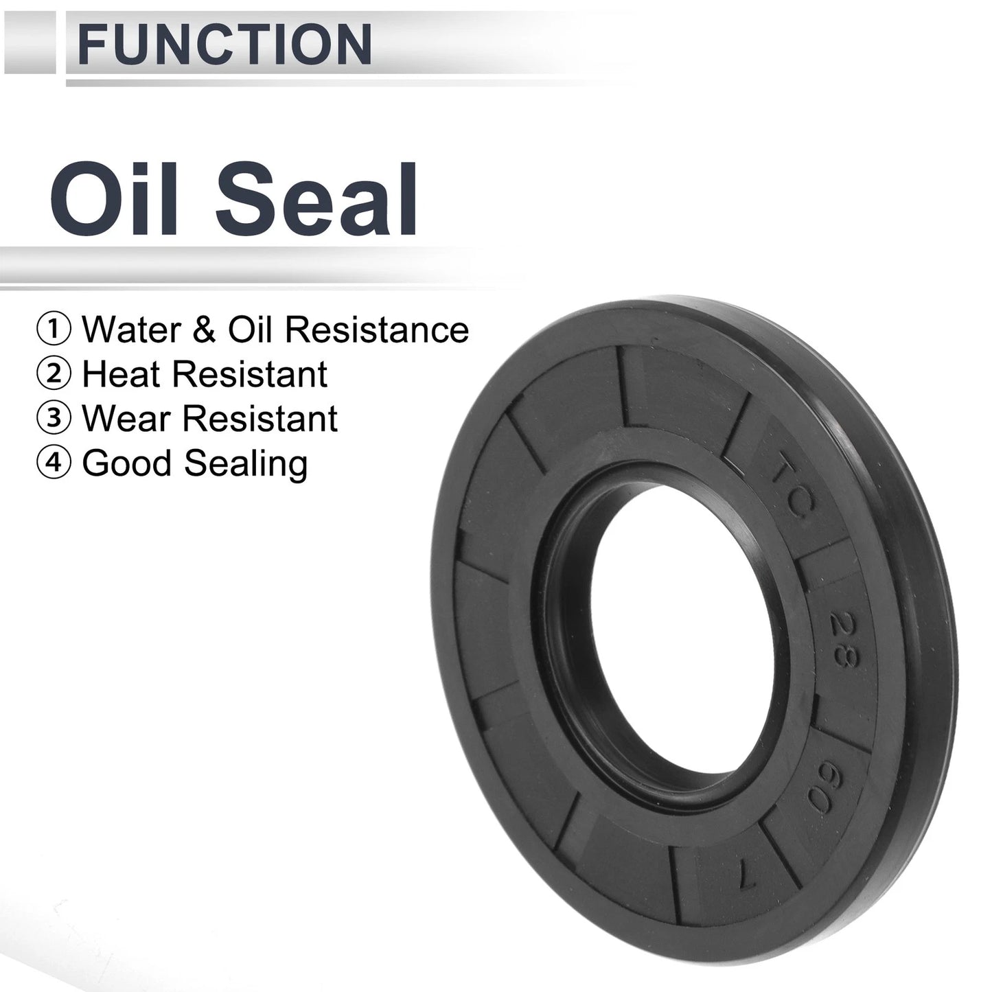 Oil Seal 28x60x7mm Rotary Shaft Seal Nitrile Rubber 5 Pcs for Make Model