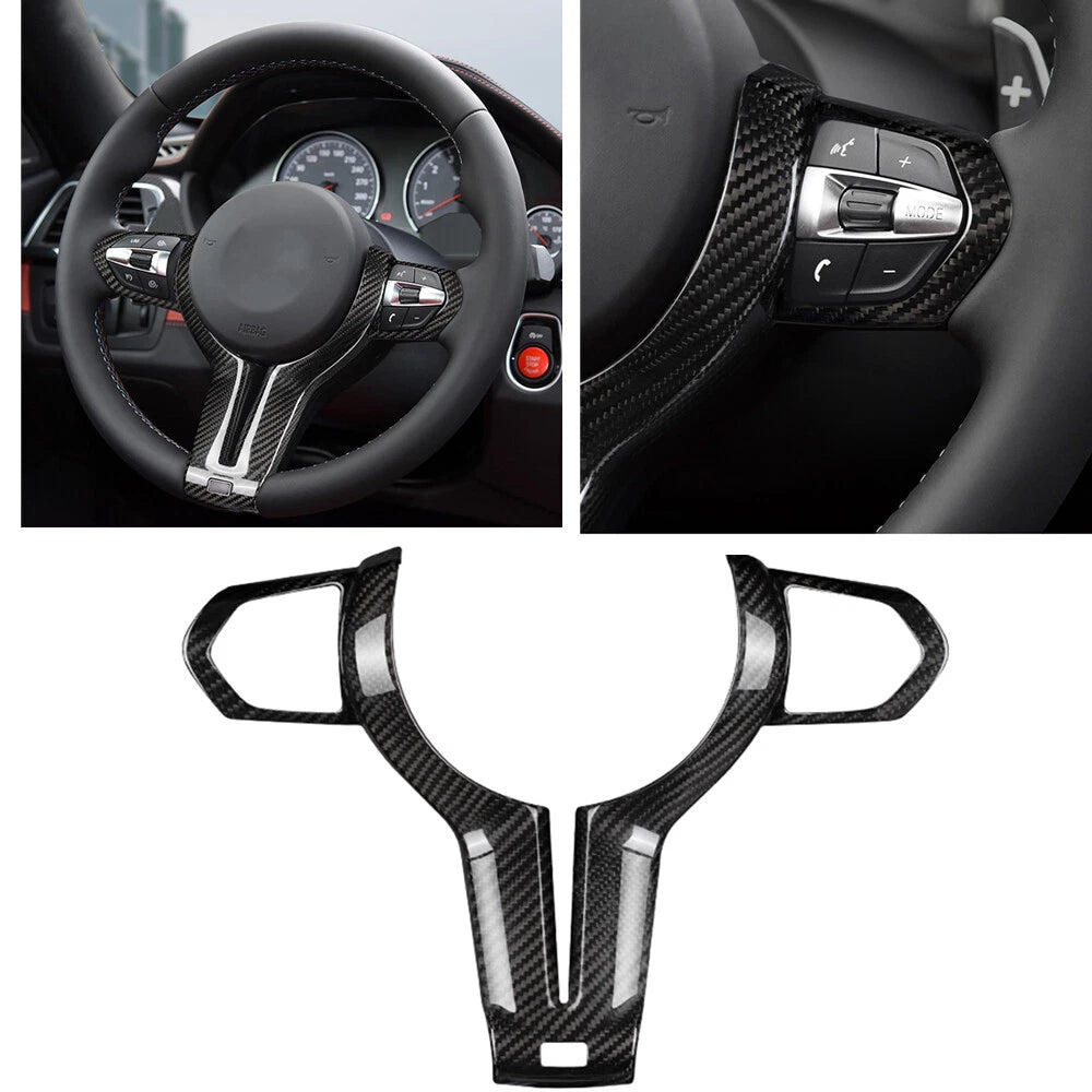 Steering Wheel Cover for BMW M2 M3 M4 M5 X6 X6M Carbon Fiber Black (2014-2020)