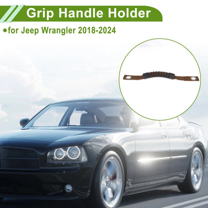 Roll Bar Grab Handles for Jeep Wrangler 2018-2027 - Black & Brown (2018-2027)