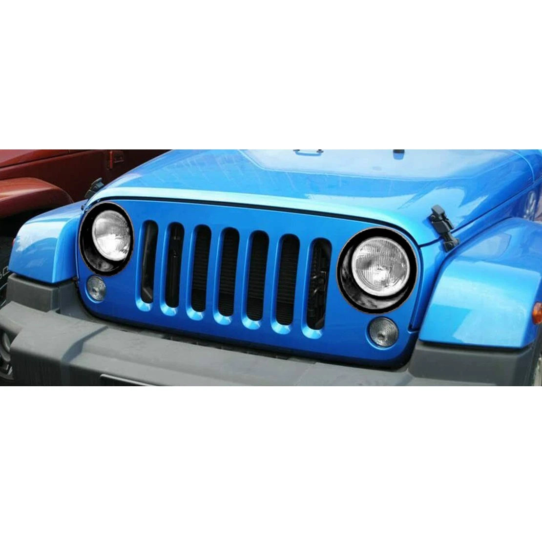 Black Headlight Ring Cover Trim Bezels for Jeep Wrangler JK JKU (2007-2018)