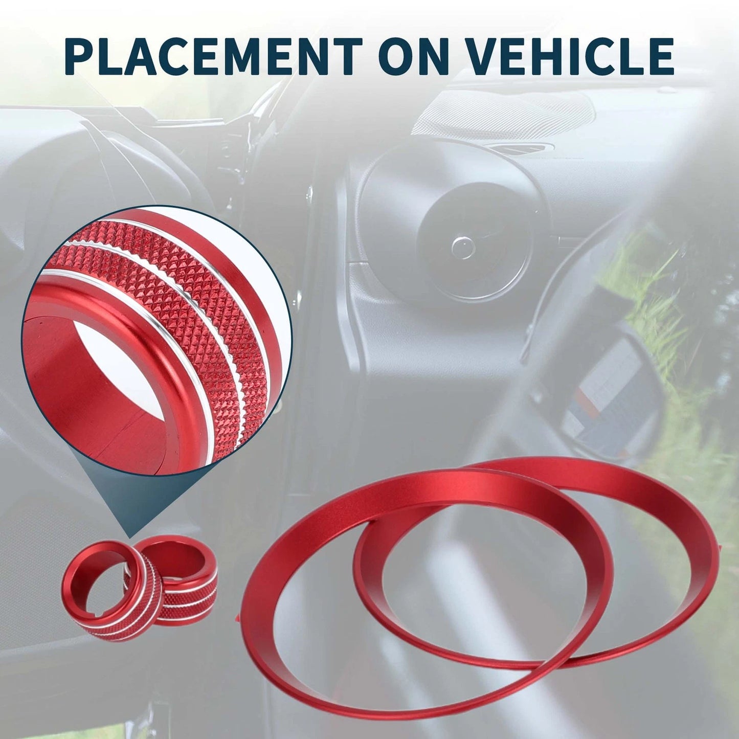4 Pcs / AC Vent Adjust Switch Knob Cover Ring for Subaru BRZ (2022–2024)