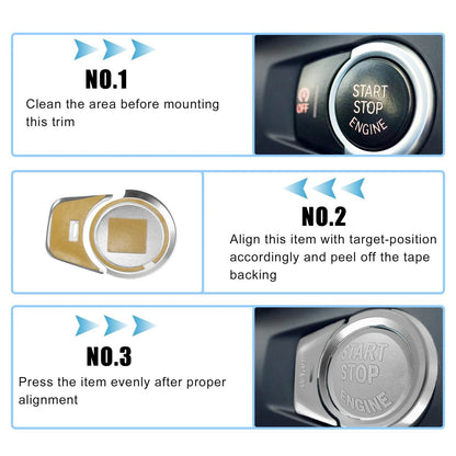 Start Stop Button Cover Kit for BMW 2 3 4 5 6 7 X1 X2 X3 (2014-2023)