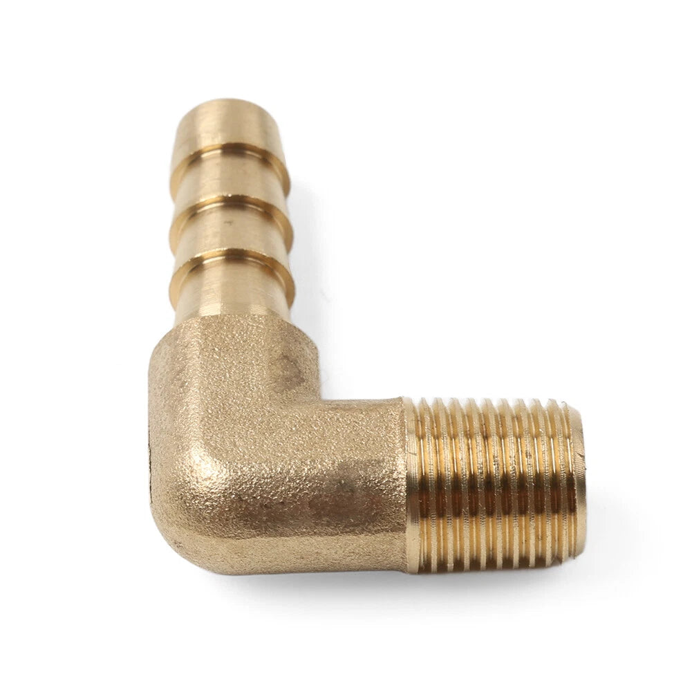 Brass Hose Barb Fitting Elbow 1/4"x 1/8" NPT Male Connector for Various Models