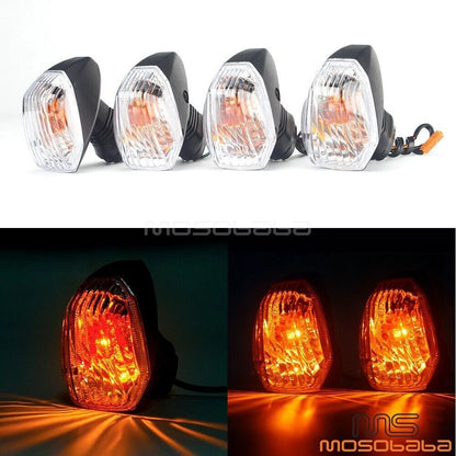 4Pcs Front Rear Turn Signal Amber Lights for Kawasaki KLR KLE 500 650 ZX6R