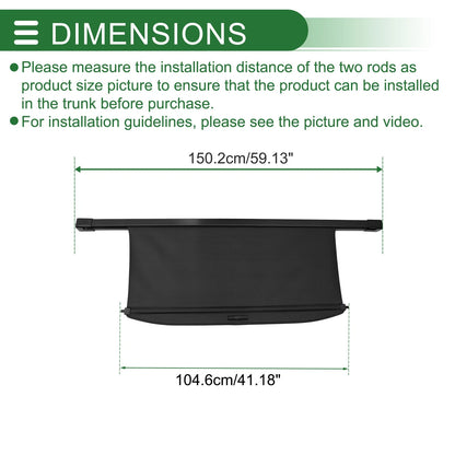 Cargo Cover for JEEP Wrangler (2018-2021) Black Carbon Fiber