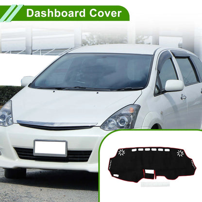 Dashboard Cover Mat for Toyota Wish 2010-2018 Sun Protector Black Red