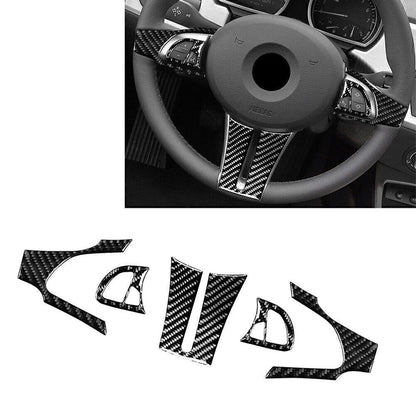 Steering Wheel Cover Trim Black Carbon Fiber for BMW Z4 (2003-2008) 5 Pcs