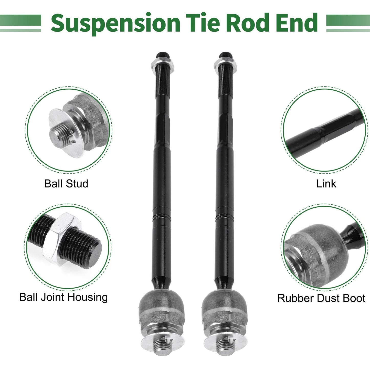 6pcs Front Suspension Kit Tie Rod Ends with Boots for Dodge Dart (2013-2016)
