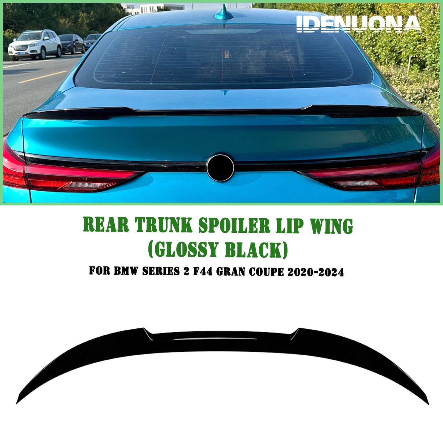 Gloss Black Boot Spoiler Lip for BMW 2 Series F44 Gran Coupe (2020-2024)