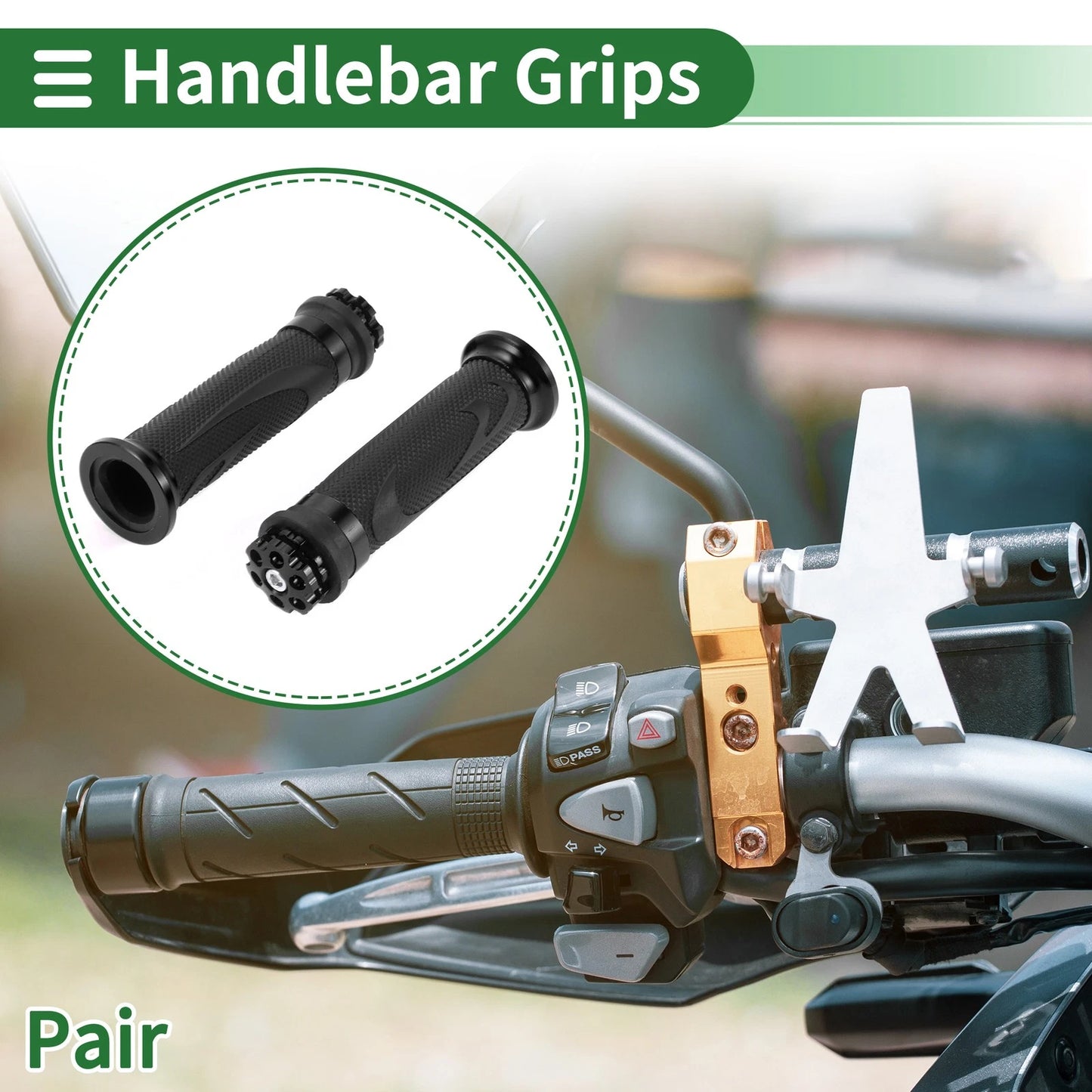 7/8" Motorcycle Hand Grips Cover Handle Bar Throttle Grips Aluminum Alloy