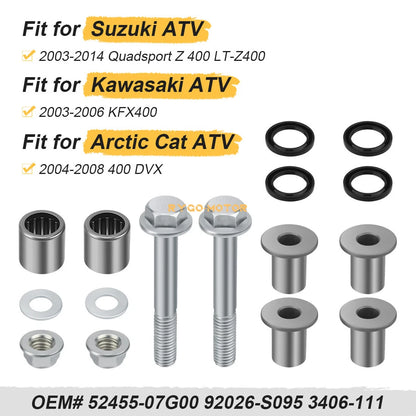 Upper Bushing & Bearing & Nut for Suzuki Quadsport Z400 LT-Z400 Front A-Arm
