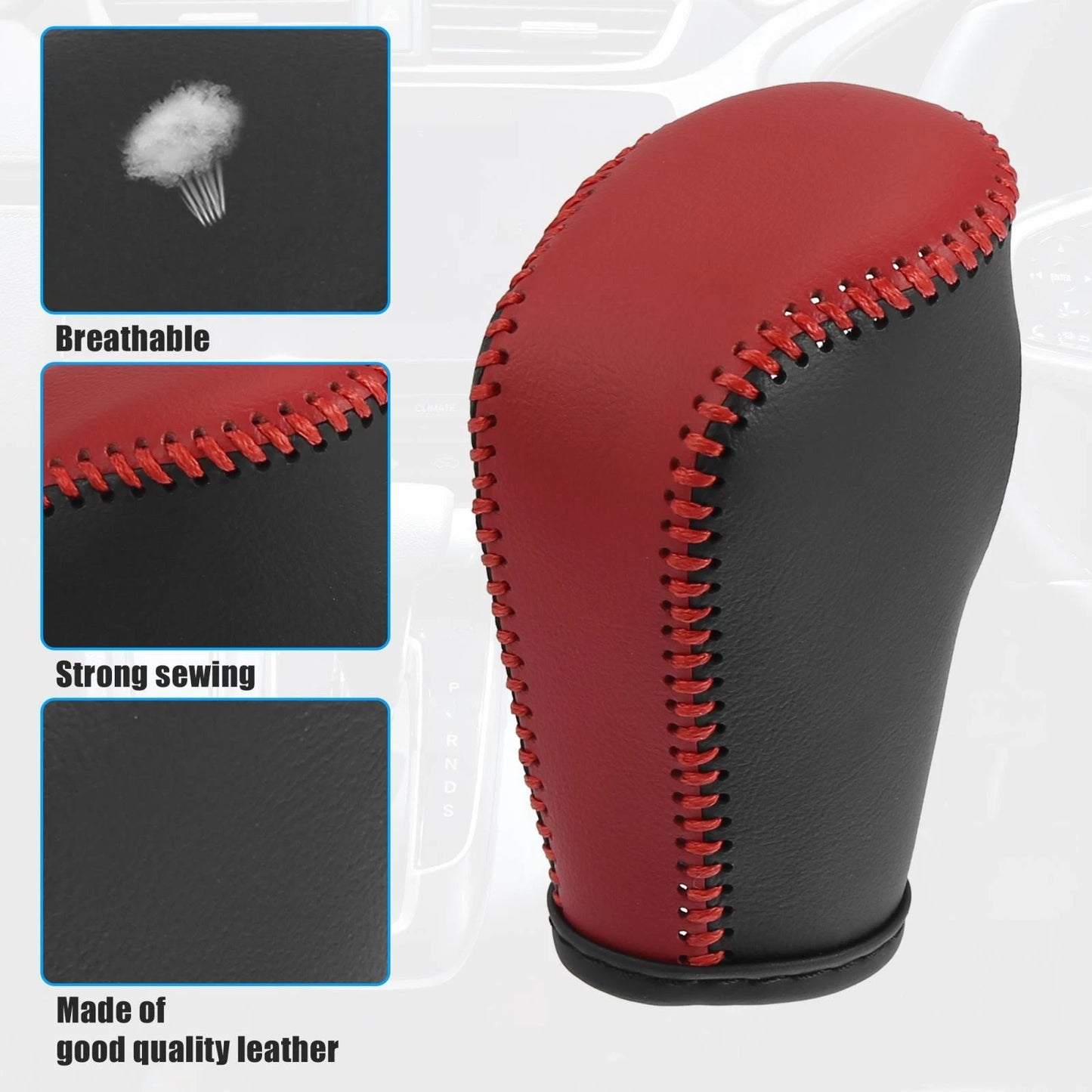 Black Red Gear Shifter Knob Cover for Mazda 3 (2014-2018)