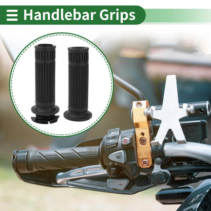 7/8" 22mm Hand Grips Cover Kit for Motorcycle Handlebar TPU Black Stripe