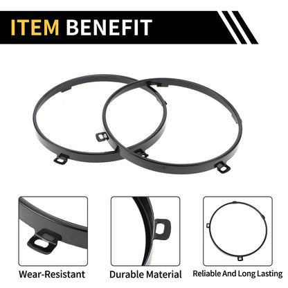 7" Round Headlight Metal Ring for Jeep Wrangler TJ (1997-2007)