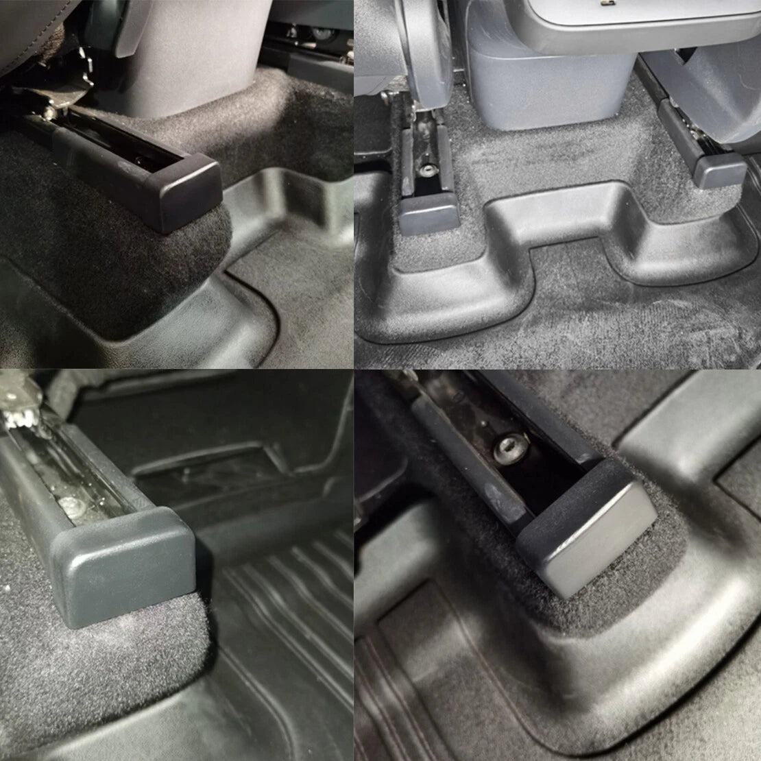 4 x Rear Seat Slide Rail Anti-Kick Plug Rubber Caps for Tesla Model Y (2020)