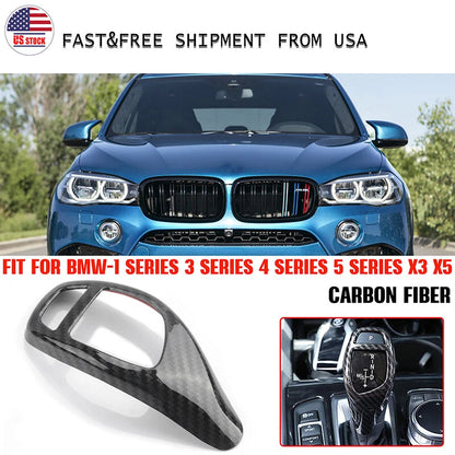 Carbon Fiber Gear Shift Knob Cover for BMW F30 F20 F10 F15 F25 X5 X3 (2012-2019)