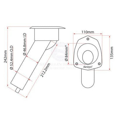 Boat Marine Combo 30° Black Rod Holder / Drink Holder Relaxn Mako Series