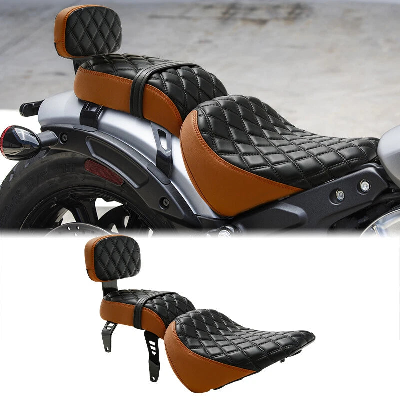 Driver & Passenger Seat w/ Backrest for Indian Scout Bobber (2018-2023)