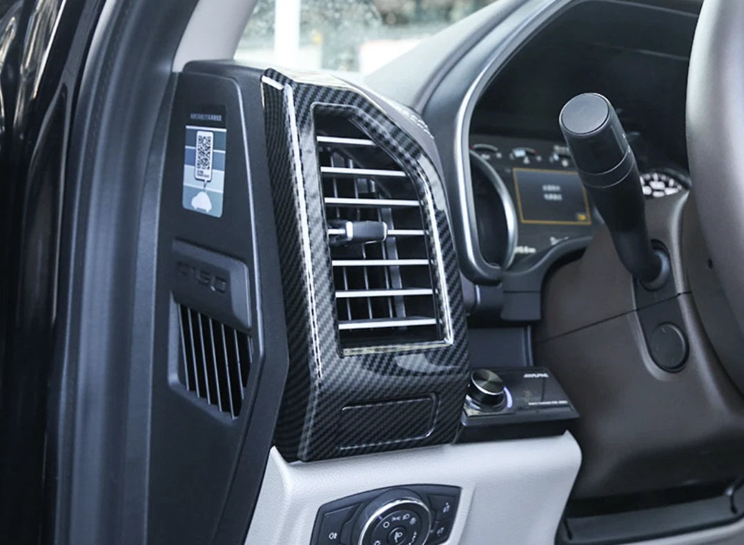 Carbon Fiber Front Side Air Vent A/C Cover Trim for Ford F150 (2015-2019)