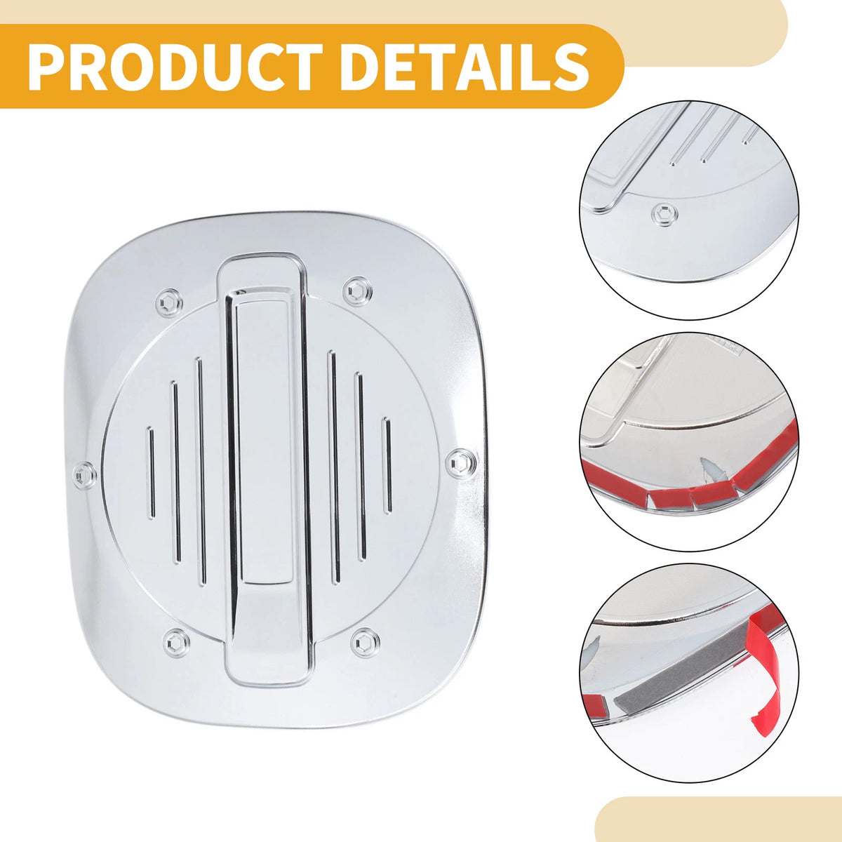 Fuel Tank Door Cap for Ford Escape (2020-2025) Chrome Silver Tone