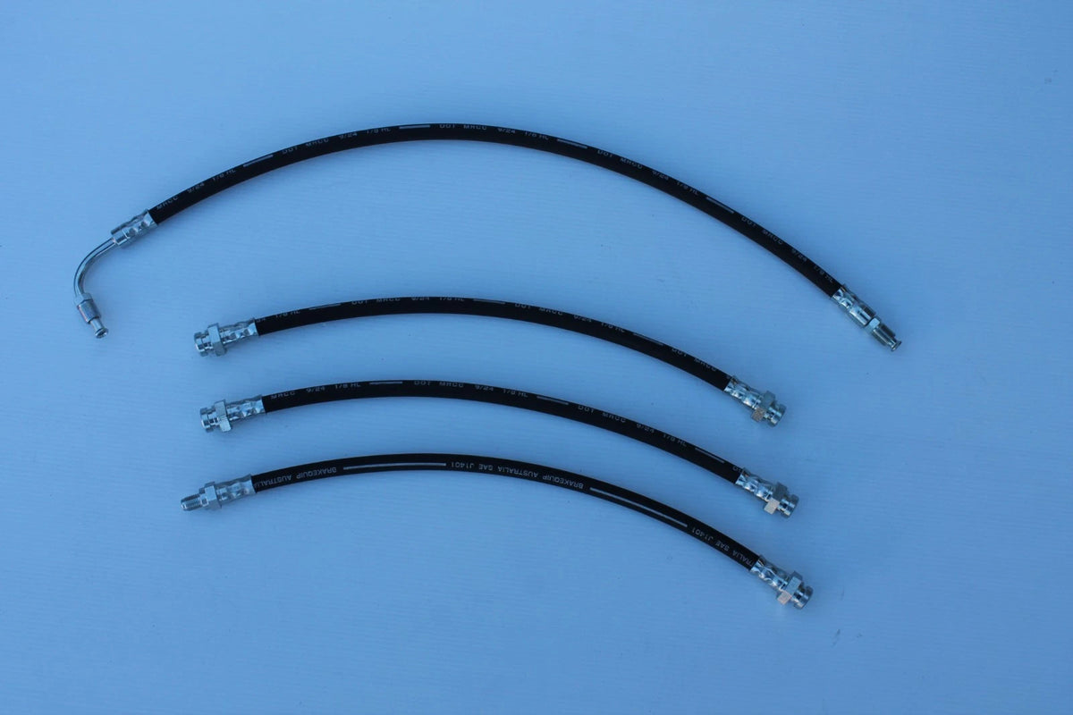 Brake & Clutch Hose Set (4) for EJ EH Holden with HR Discs & Supra 5 Speed
