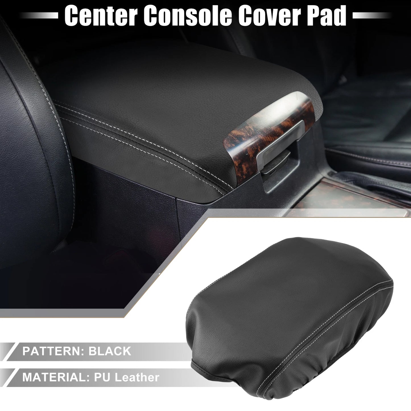 Center Console Armrest Cover for Dodge Charger (2011-2023) Black/Gray